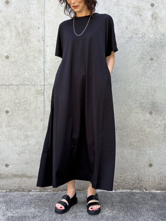 SLOANE / コットン×ナイロン バックタックワンピース / BLACK / SL10S-T1106