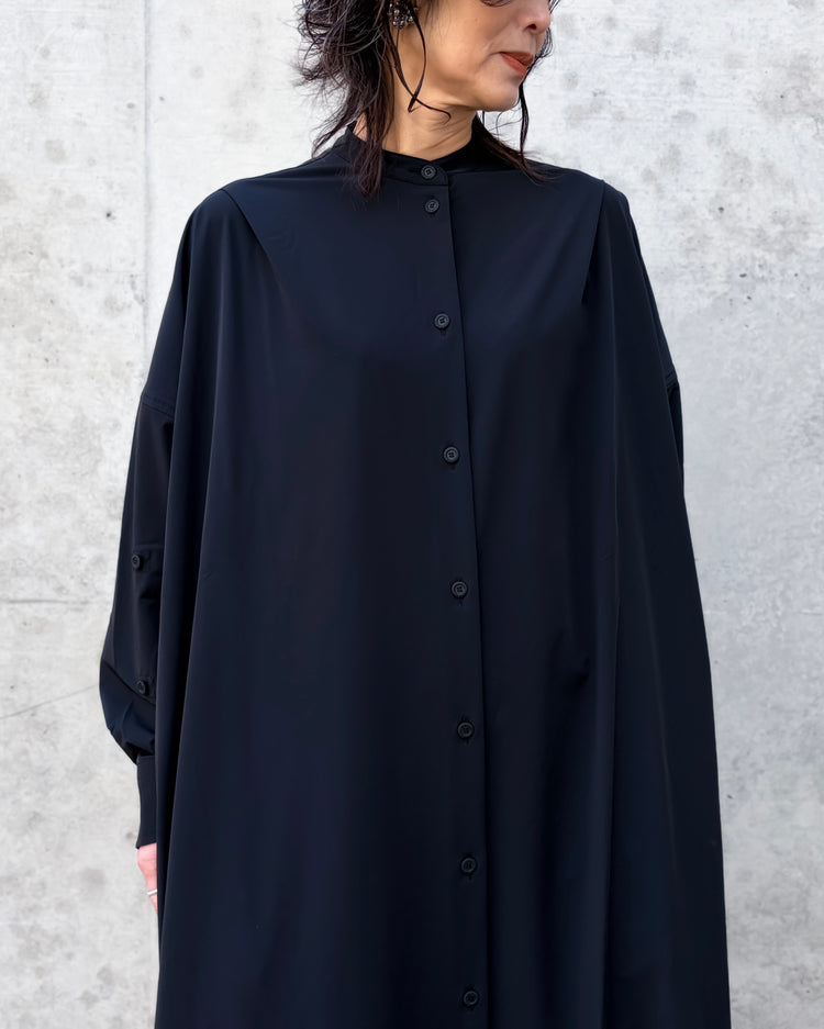 COGTHEBIGSMOKE / NELL DRESS - LUX TWILL STRETCH / BLACK