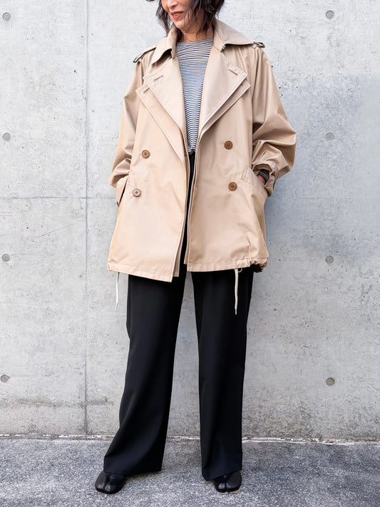 08sircus / Giza cotton short trench coat / Beige / S26SS-OT04