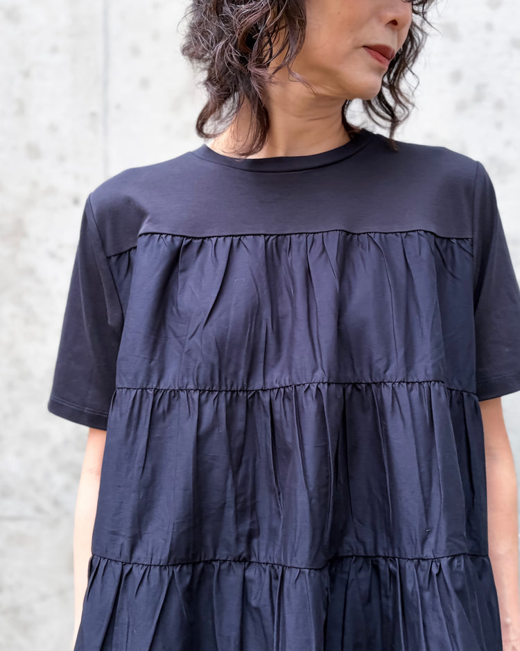 ADAWAS / TIERED COTTON TUNIC / MIDNIGHT / ADWS-507-22