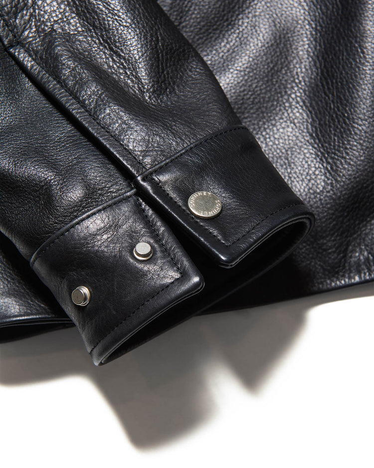 SOPHNET. / LEATHER COACH BLOUSON / BLACK / SPNT-262029