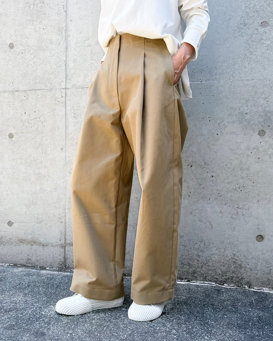 STUDIO NICHOLSON / DORDONI PLEATED PANT / TAN / SNW1616