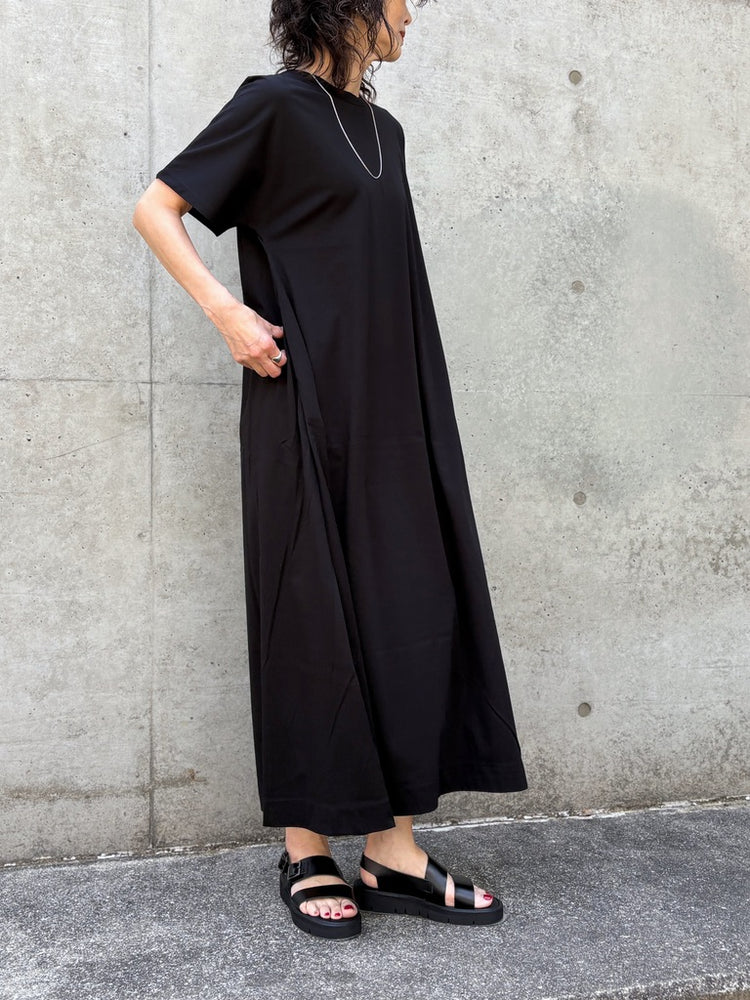 SLOANE / コットン×ナイロン バックタックワンピース / BLACK / SL10S-T1106