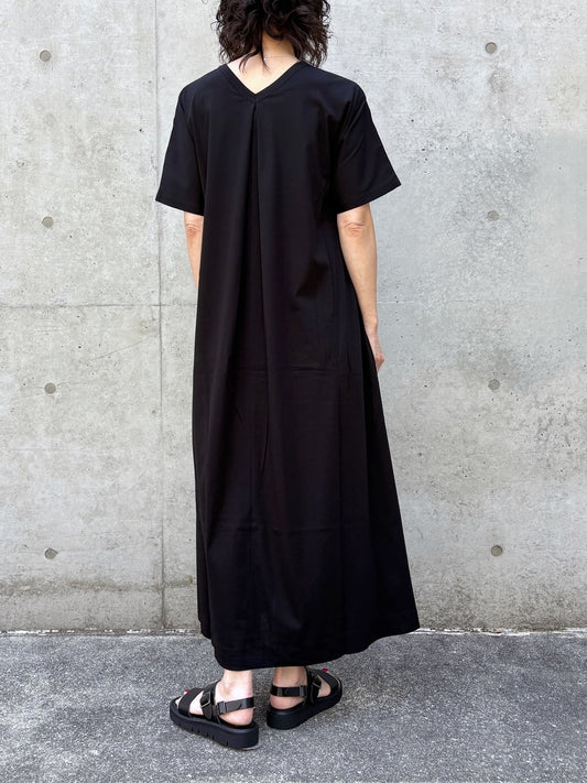 SLOANE / コットン×ナイロン バックタックワンピース / BLACK / SL10S-T1106