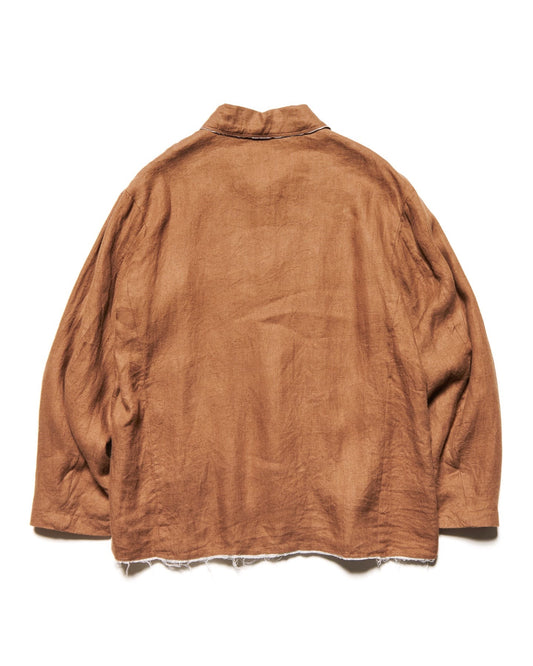 uniform experiment / BRUSHED LINEN CUT-OFF JACKET / BROWN / UE-252003