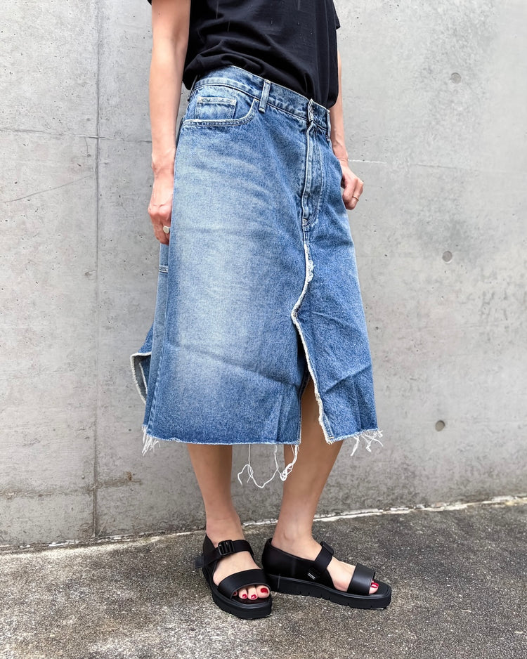 MADISONBLUE / 5POCKET REMAKE A-LINE SK DENIM / BLUE / MB244-6001