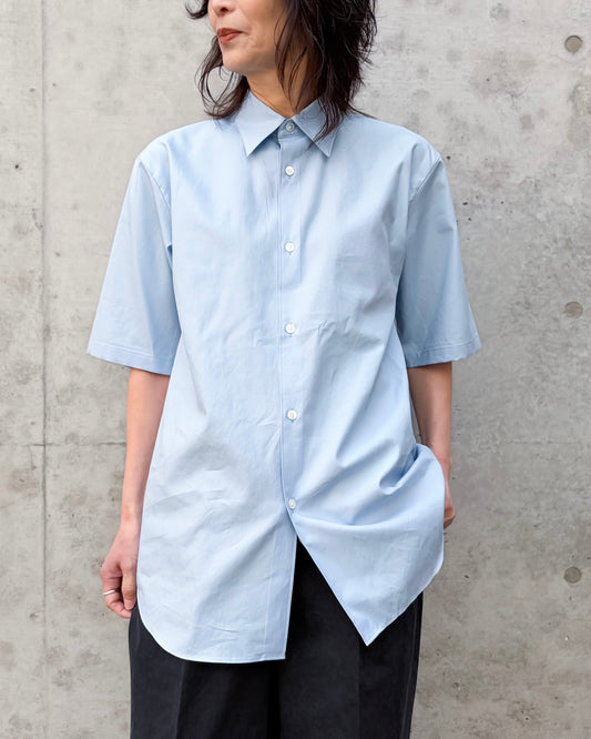 AURALEE / WASHED FINX TWILL HALF SLEEVED SHIRT / LIGHT BLUE / A26SS05TN