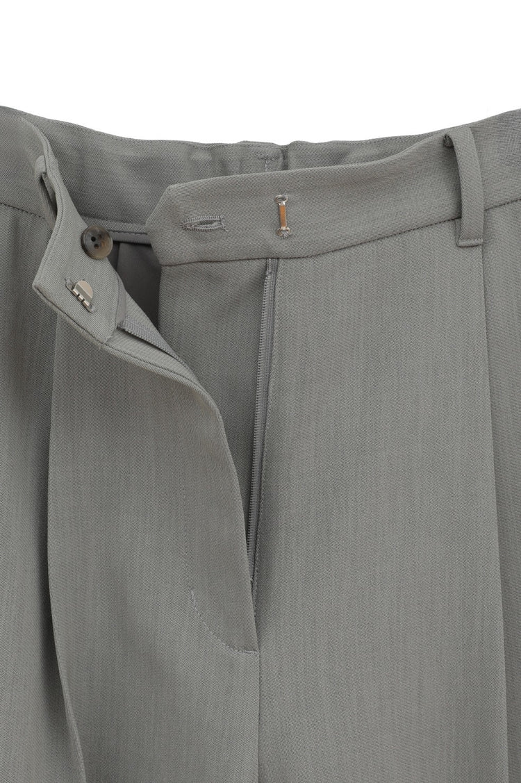 CLANE / 2WAY TUCK STRAIGHT PANTS / GRAY / 10110-7033