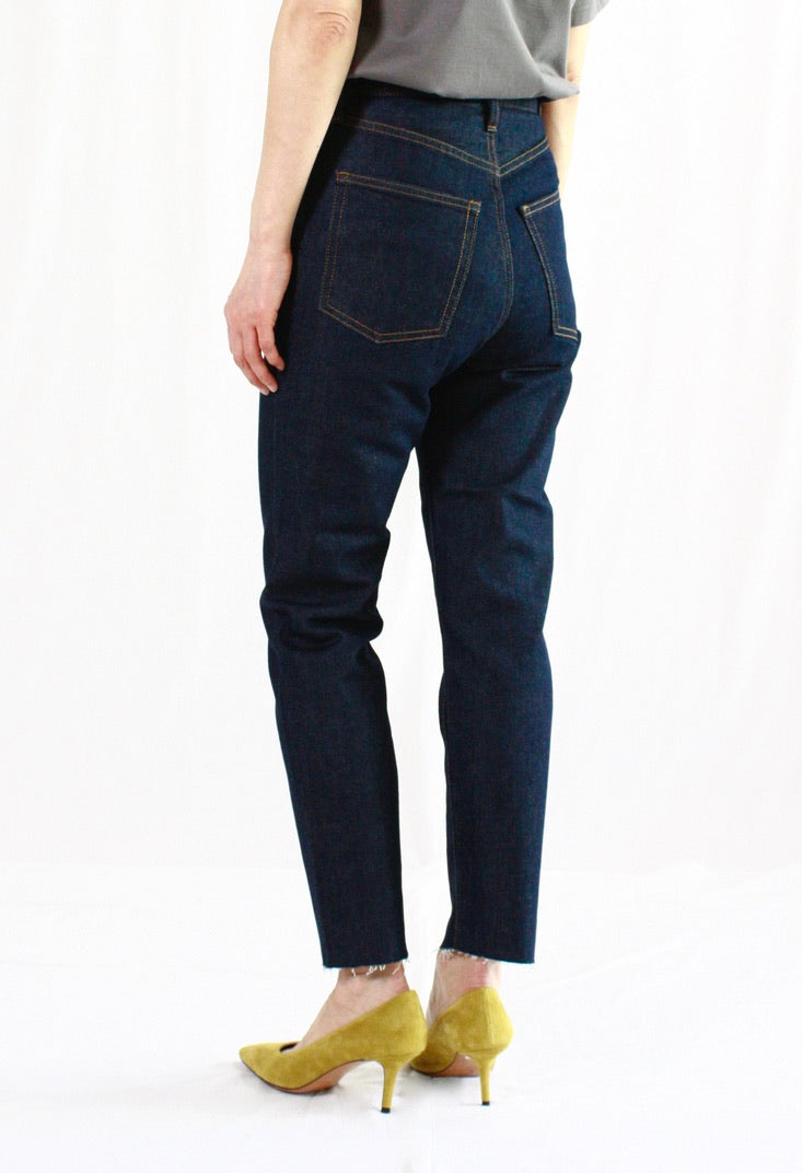HYKE / TAPERED JEANS・ONE WASH BLUE