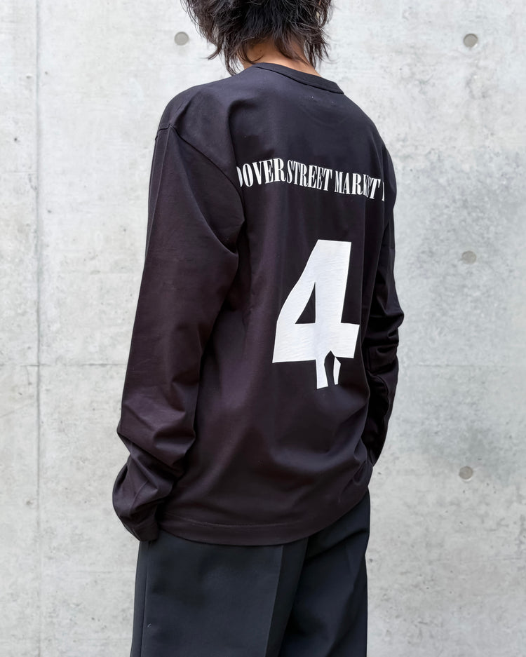 DSM kei ninomiya / FOOTBALL BACK PRINT LONG SLEEVE TEE / BLACK / DSM02T028