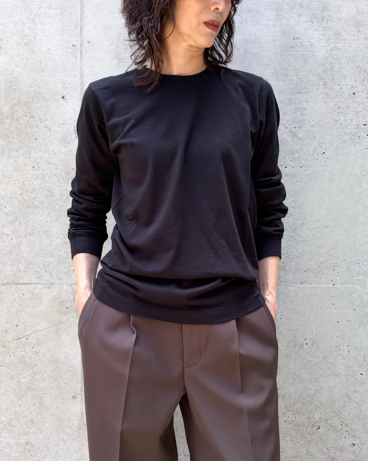 AURALEE / SEAMLESS LONG SLEEVE TEE / BLACK / A00T05ST