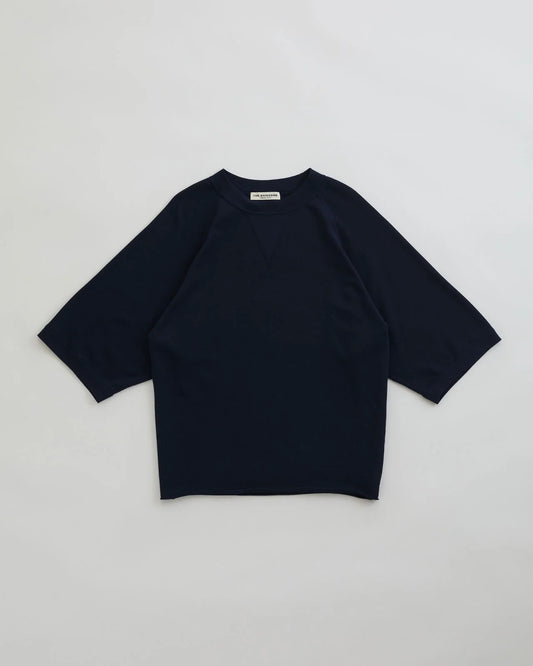 THE SHINZONE / INLAYED HALF SLEEVE TEE / NAVY / 25SMSCU03