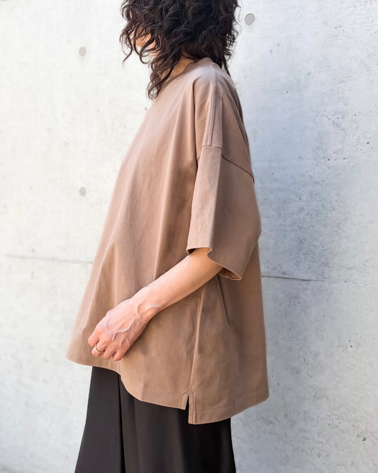 BLAMINK / BLMK クルーネックオーバーTシャツ / MD.BROWN / 79172000009