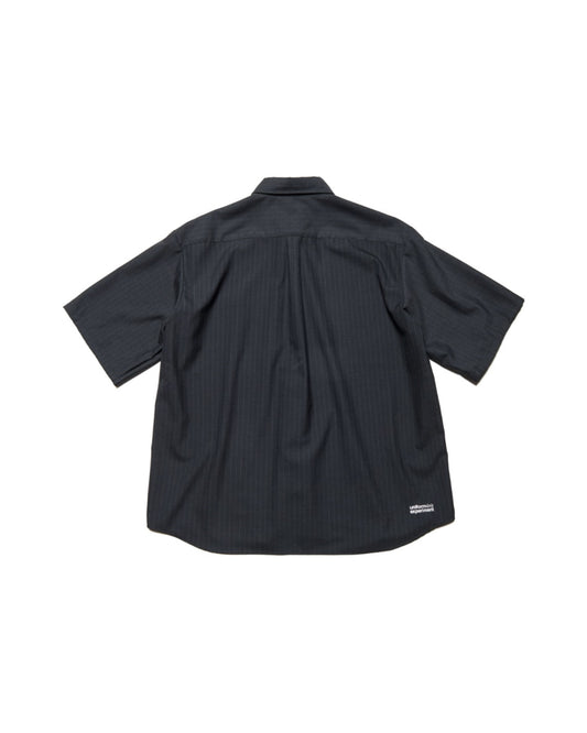uniform experiment / STRETCH WOOL RELAX-FIT S/S SHIRT / BLACK STRIPE / UE-260013
