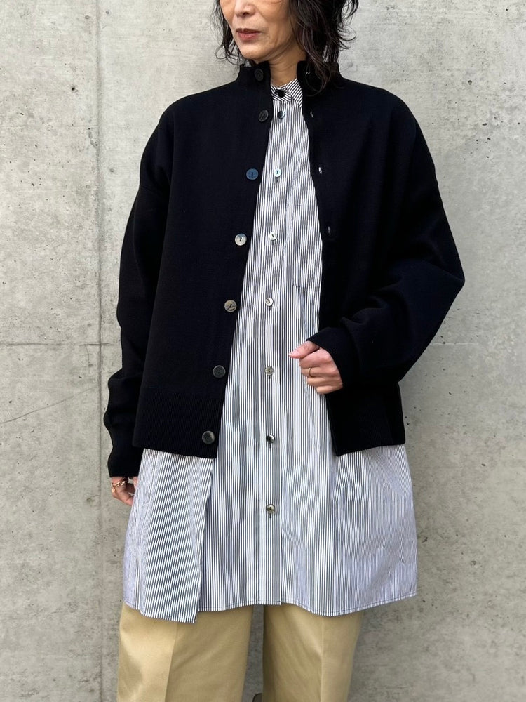 någonstans / stand cardigan / Black / 470JS870-0281