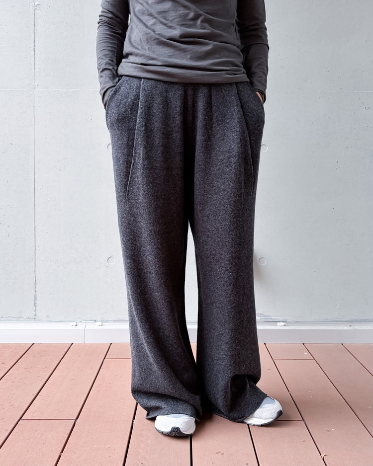 WALANCE / MERINO WOOL WIDE PANTS / CHARCOAL / 3263-006