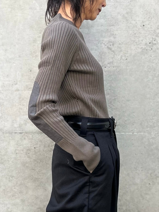 THE SHINZONE / MILITARY RIB KNIT PULLOVER / KHAKI / 26SMSNI03
