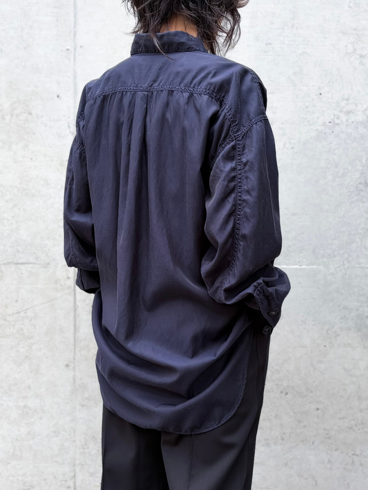 KATHARINE HAMNETT / PARACHUTE LONG TAIL SHIRT / NAVY / TKH-S90
