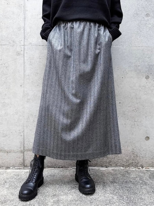 GALERIE VIE / ライトフラノストレッチ イージースカート / GRAY / 23055405201