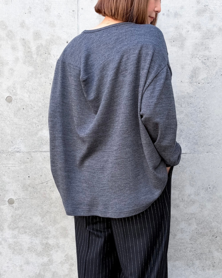 JUNYA WATANABE / ウールスムース変形プルオーバー / TOP GRAY / JR-T013