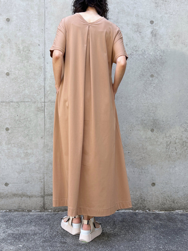 SLOANE / コットン×ナイロン バックタックワンピース / CAMEL / SL10S-T1106