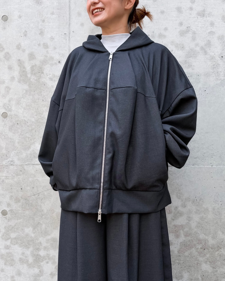 ENFÖLD / STTRUCTURED HOODIE / Charcoal Gray / 300JA230-2311