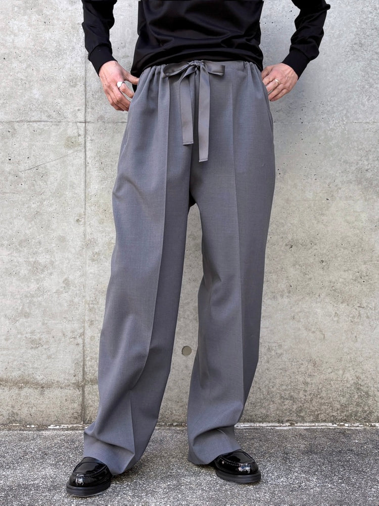 ASTRAET / ポリエステル イージー ワイドテーパードパンツ / MD.GRAY / 54142360008