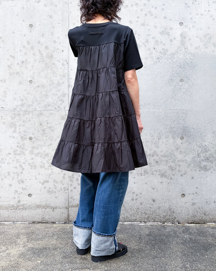 ADAWAS / TIERED COTTON TUNIC / BLACK / ADWS-507-22
