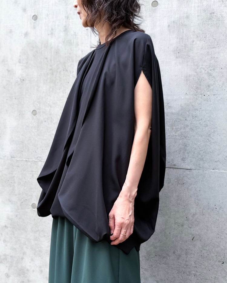 ENFÖLD / EGG DRAPE PULLOVER / BLACK / 300JA730-0821