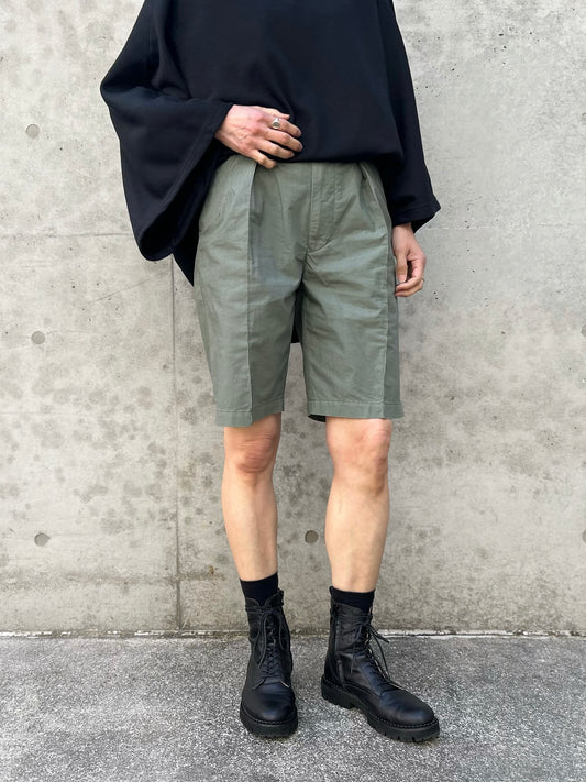 FARAH / GARMENT DYE PIN TUCK WIDE SHORTS / L.SAGE / FR0601-M4020