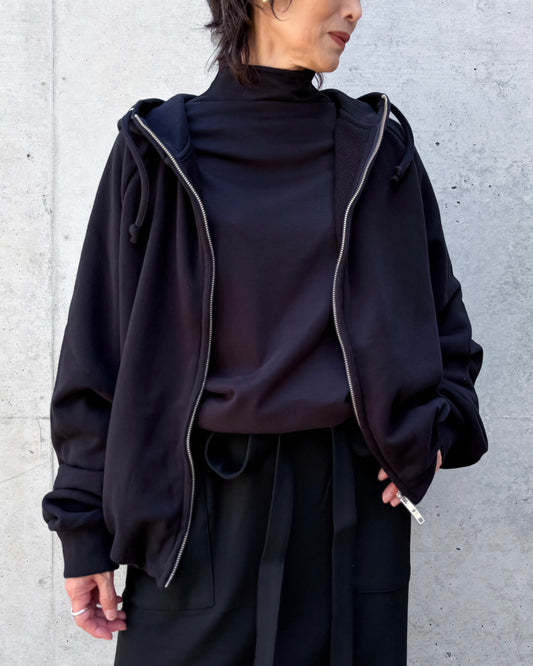 COGTHEBIGSMOKE / OLIVETTE ZIP UP HOODIE / BLACK