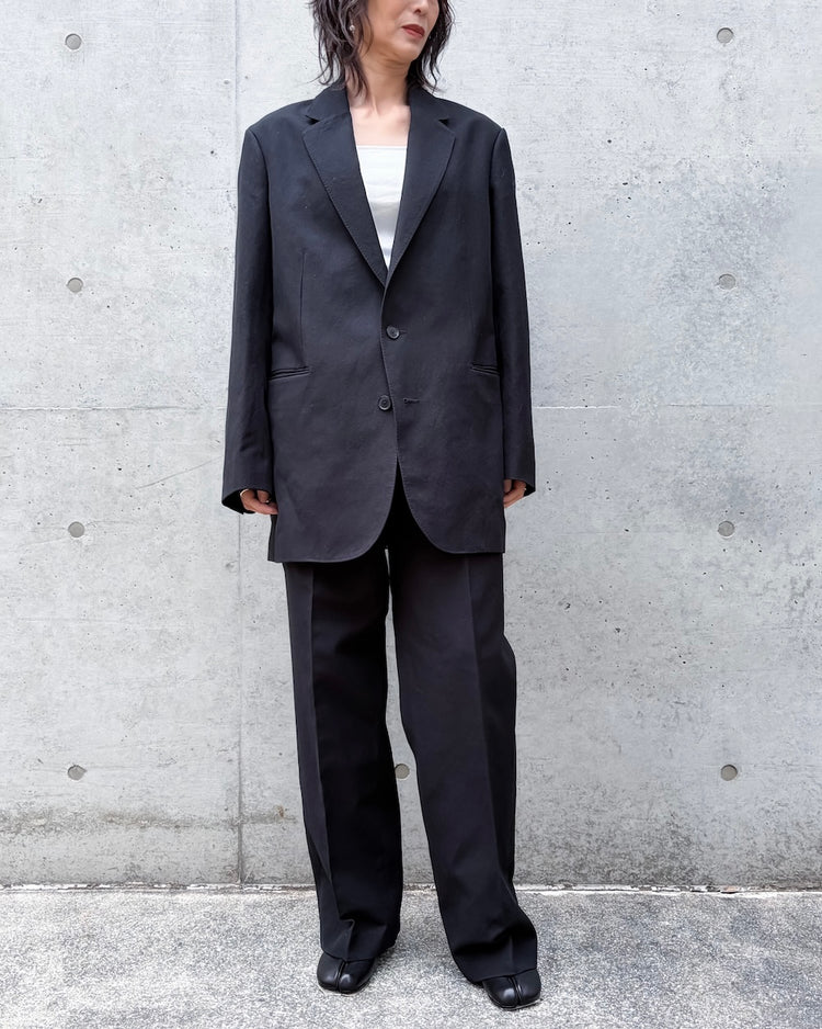 AURALEE / WOOL COTTON LINEN OX JACKET / BLACK / A26SJ04WD