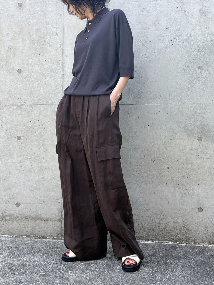 GALERIE VIE / クレープコットン ポロカラープルオーバー / C.GRAY / 23026102206