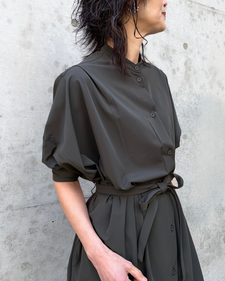 COGTHEBIGSMOKE / NELL DRESS - LUX TWILL STRETCH / DK OLIVE