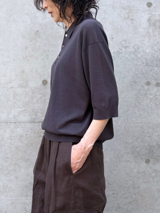 GALERIE VIE / クレープコットン ポロカラープルオーバー / C.GRAY / 23026102206