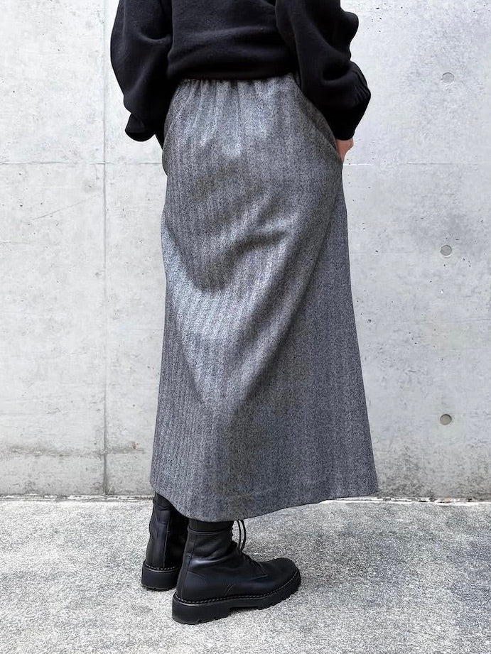 GALERIE VIE / ライトフラノストレッチ イージースカート / GRAY / 23055405201