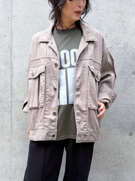 KATHARINE HAMNETT / 8oz DENIM G/DEYD JACKET / MOCHA BEIGE / 26S-KHSB-01