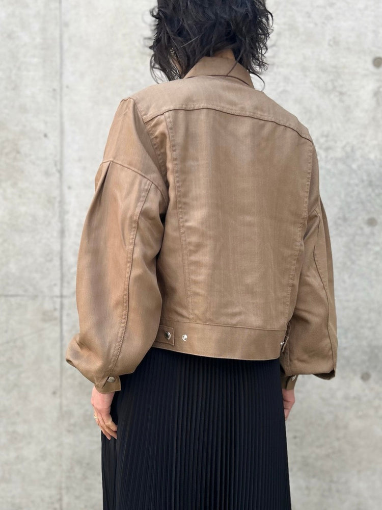 HYKE / OXFORD BALLOON SLEEVE JACKET TYPE3 REGULAR FIT / BEIGE / 17570