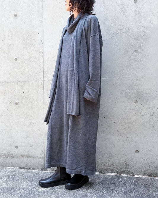 SOFIE D'HOORE / C/N L/S KNIT DRESS / STEEL MELANGE / MARQUEZ-YFI