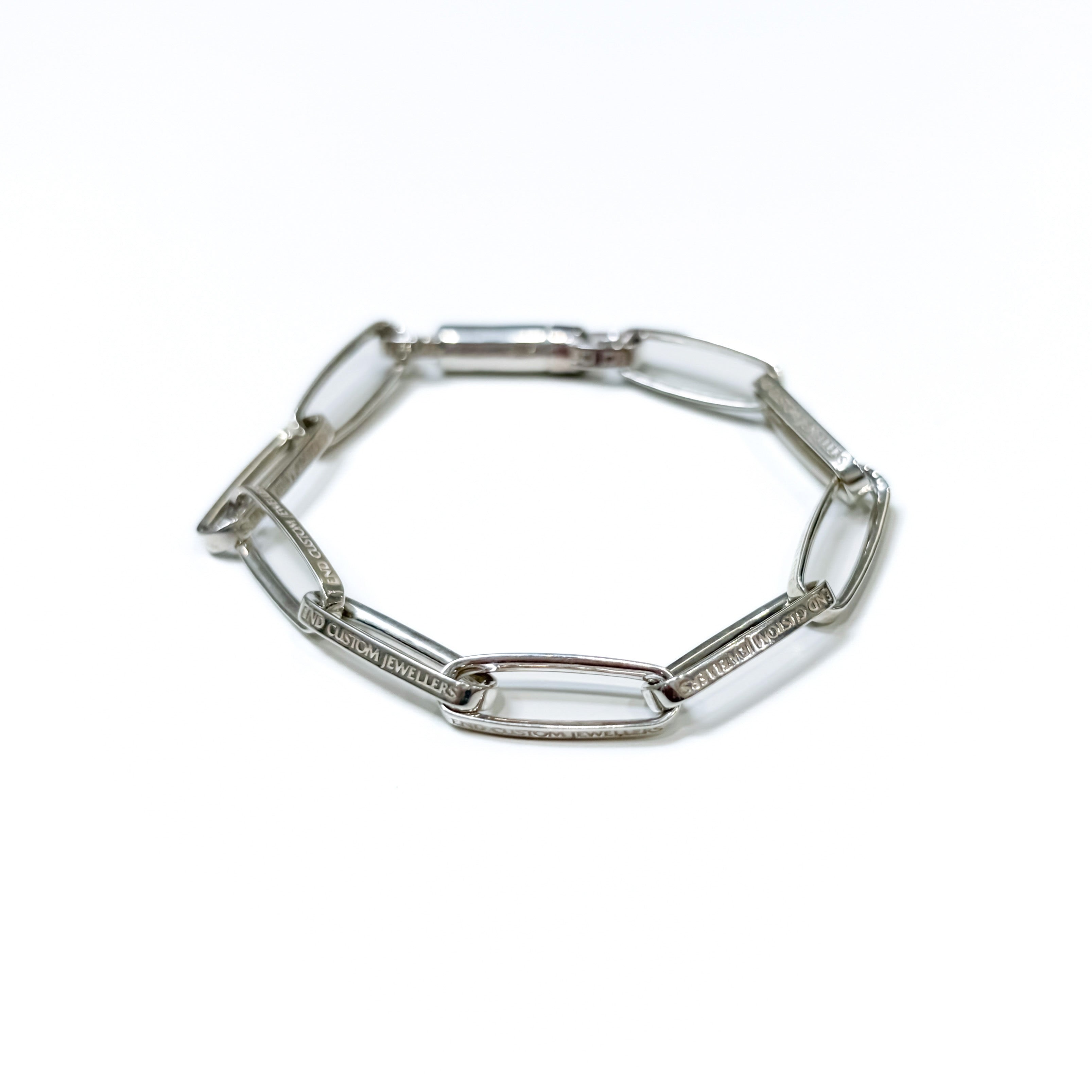 END CUSTOM JEWELLERS / Half Rounded Narrow Chain Bracelet / SILVER / E