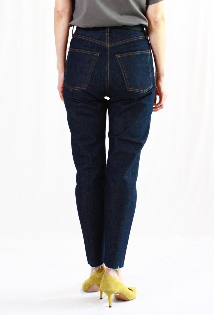 HYKE / TAPERED JEANS・ONE WASH BLUE