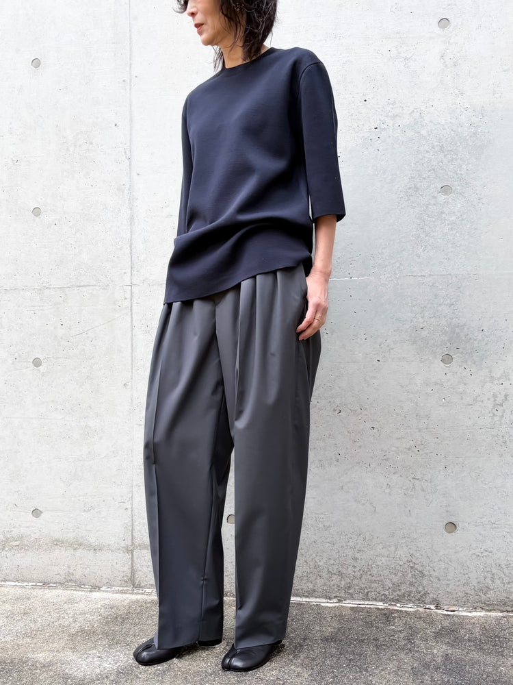 BOWTE / EXTRA FINE WORSTED YARN HALF SLEEVE DOUBLE KNIT / DK.NAVY / 261-03-0001