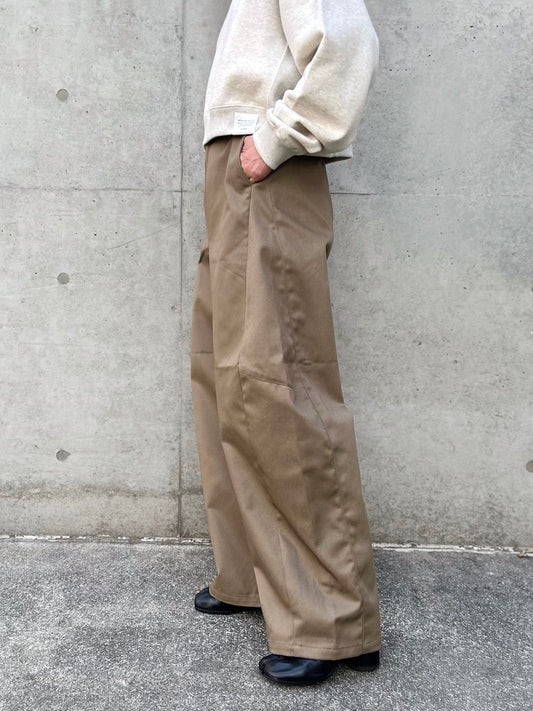 HYKE / T/C BARREL-LEG WORK PANTS / BEIGE / 13394