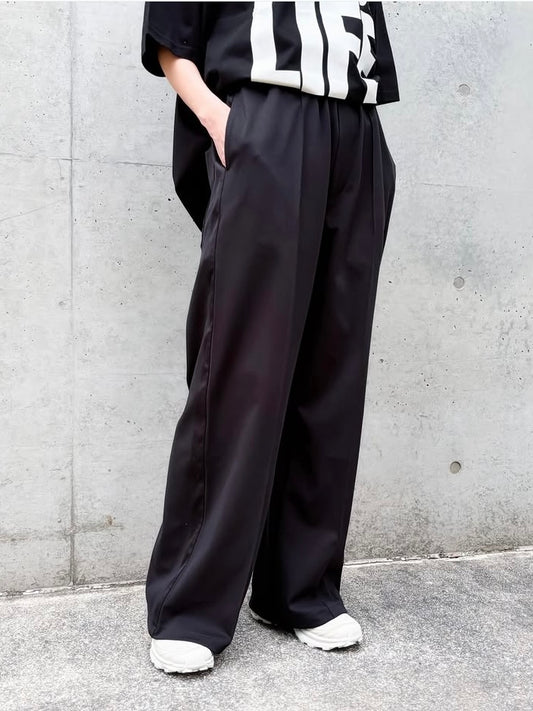 KATHARINE HAMNETT / LINED EASY WIDE PANTS / BLACK / 26S-KHLP-51