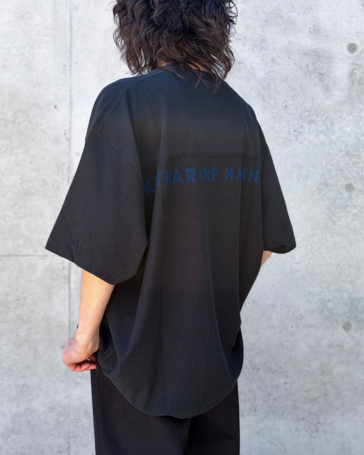 KATHARINE HAMNETT / ORGANIC SLOGAN BIG TEE / BLACK / KHT-12
