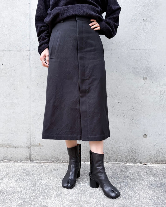 AURALEE / WOOL COTTON LINEN OX SKIRT / BLACK / J26SS06WO