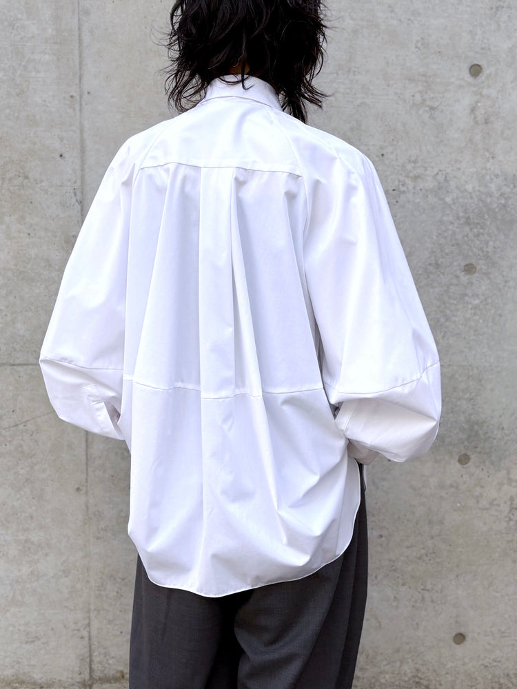 ENFÖLD / CIRCLE DORAPE SHIRT / WHITE / 300JS430-1061