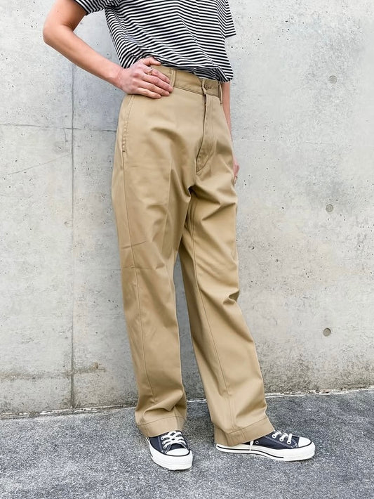 THE SHINZONE / WASHED HIGH WAIST CHINO PANTS / BEIGE / 23MMSPA07