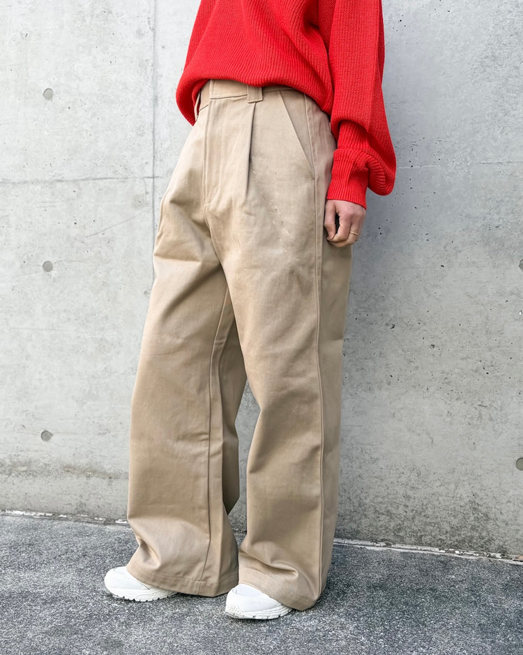 THE SHINZONE / COTTON TWILL WIDE PANTS / BEIGE / 26SMSPA07