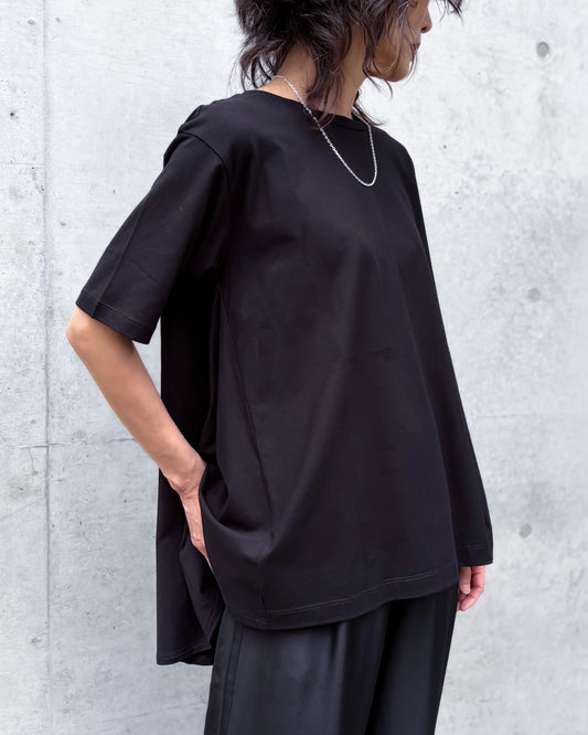 ADAWAS / DRY COTTON JERSEY FLARED TEE / BLACK / ADWS-507-39